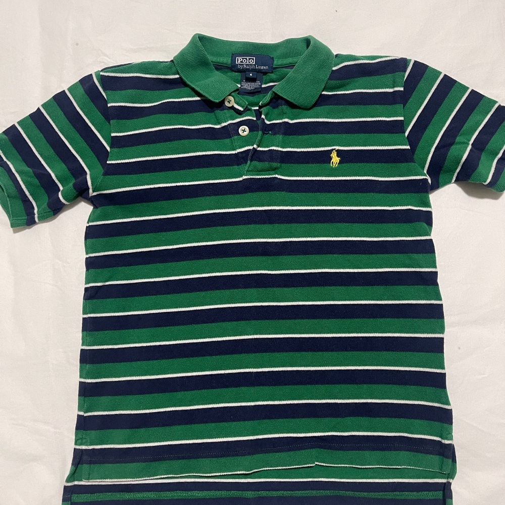 Polo by Ralph Lauren Kids Green Striped Polo Shirt